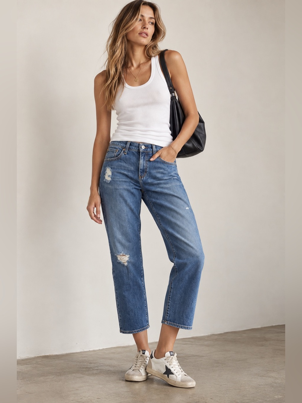 AG Adriano Goldschmied Tomboy Crop Relaxed Straight Jeans 31